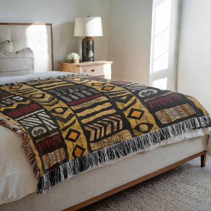 African Tribal Art Woven Blanket