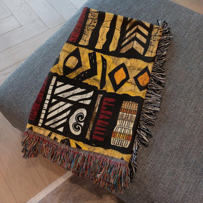 African Tribal Art Woven Blanket