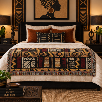 African Tribal Art Woven Blanket