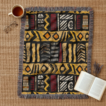 African Tribal Art Woven Blanket