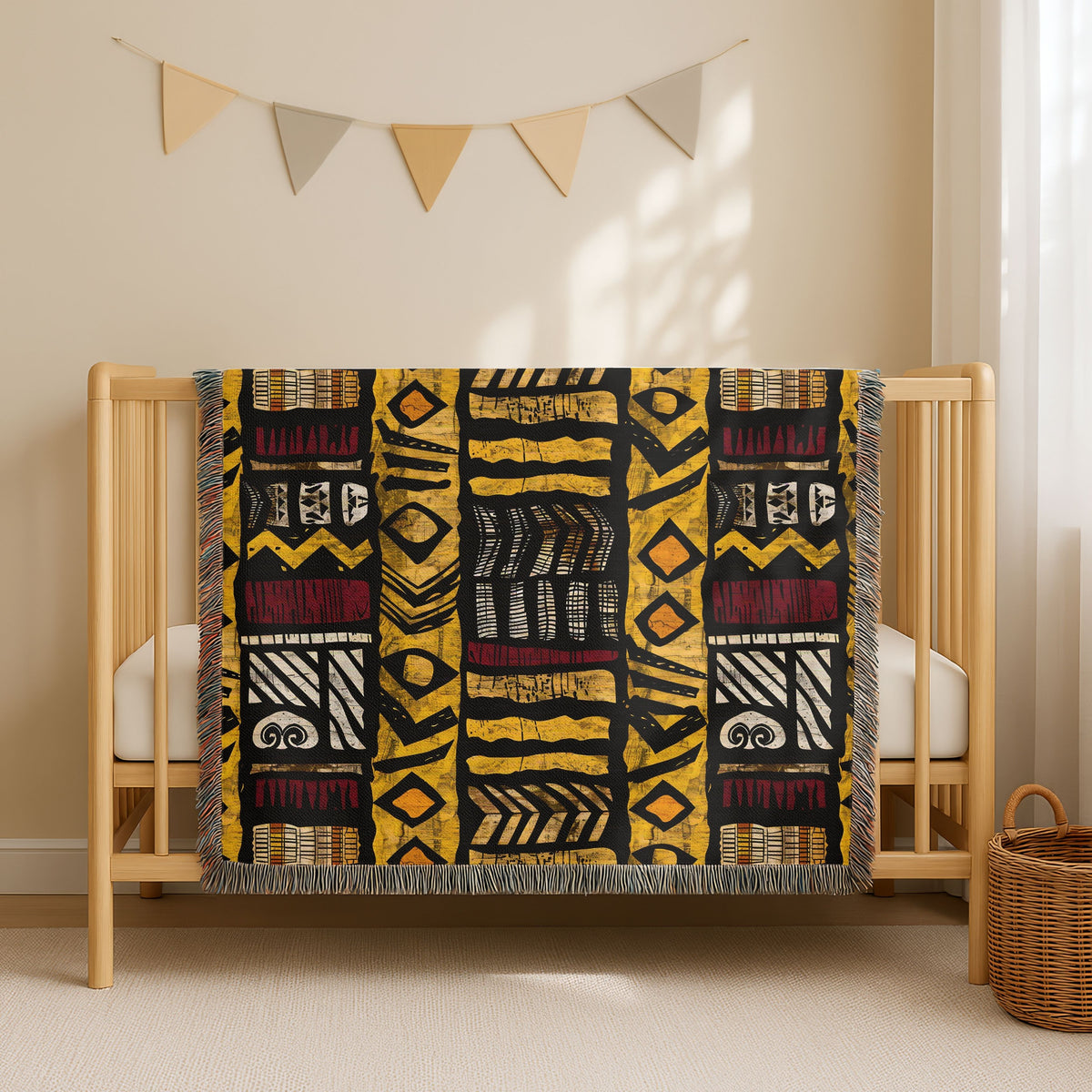 African Tribal Art Woven Blanket