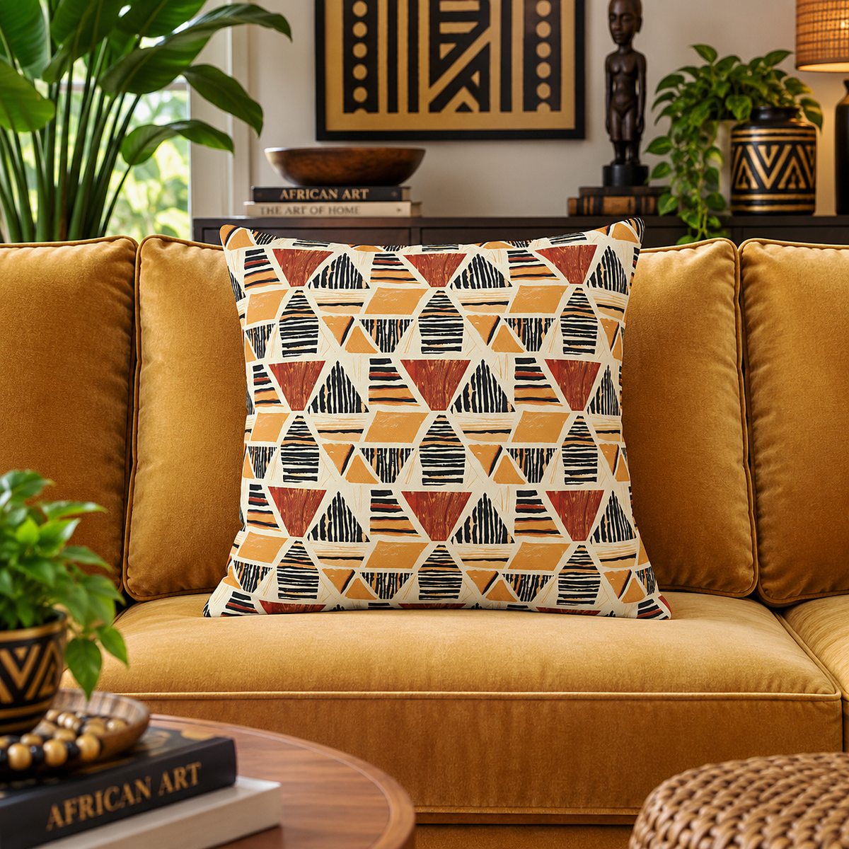 African Print Pillow Cover