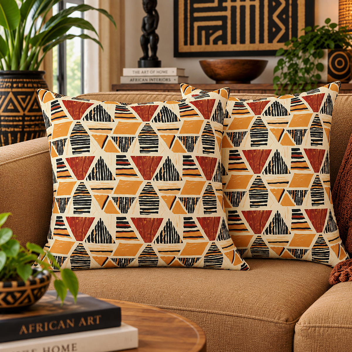 African Print Pillow Cover