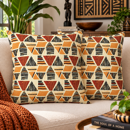 African Print Pillow Cover