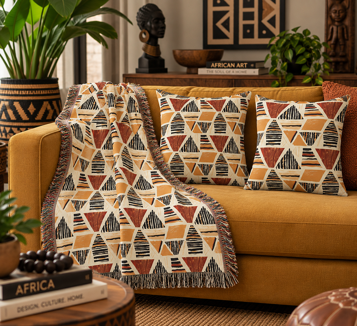 African Print Pillow Cover