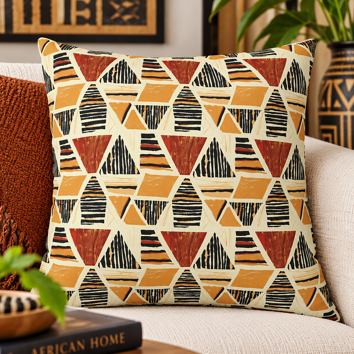 African Print Pillow Cover