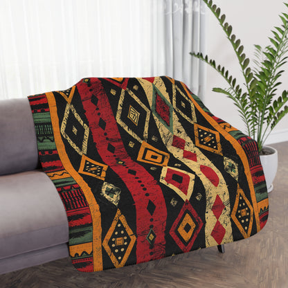 Tribal Geometric Sherpa Fleece Blanket