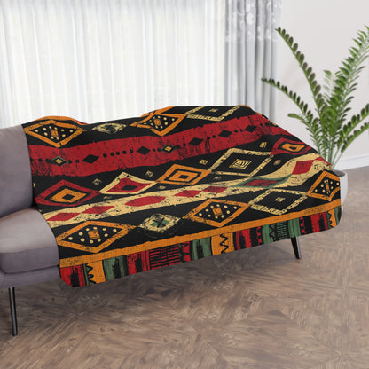 Tribal Geometric Sherpa Fleece Blanket