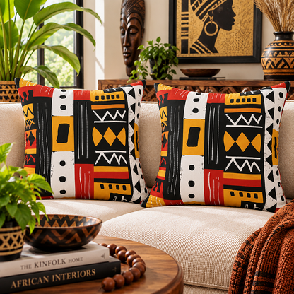 African Mudcloth Pattern Pillow Cover