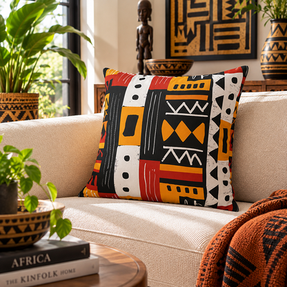 African Mudcloth Pattern Pillow Cover