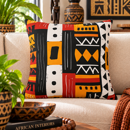 African Mudcloth Pattern Pillow Cover