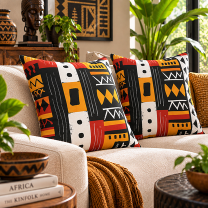 African Mudcloth Pattern Pillow Cover