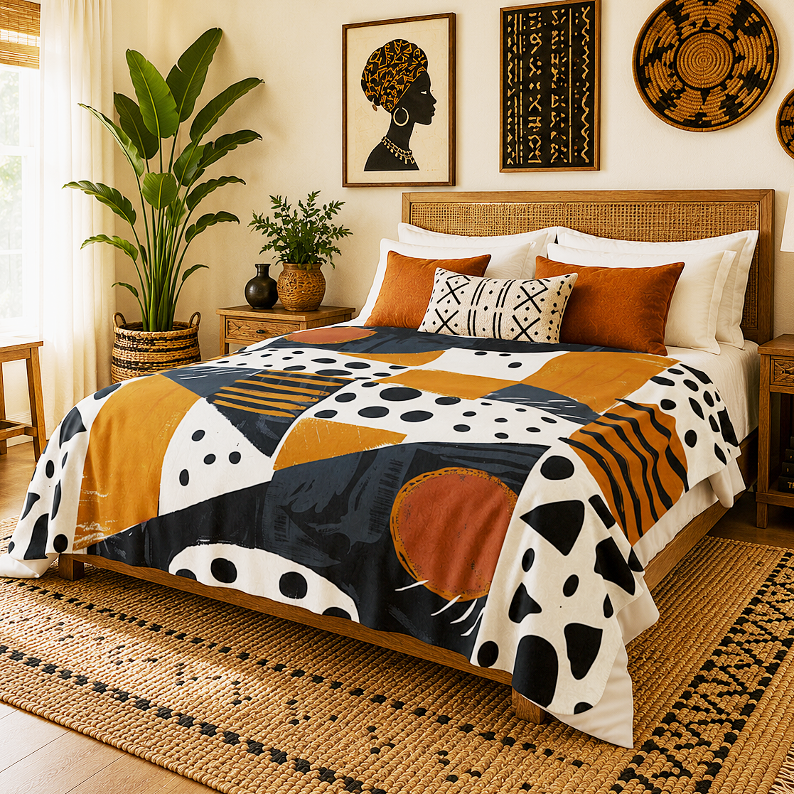 Abstract Geometric Tribal Sherpa Blanket
