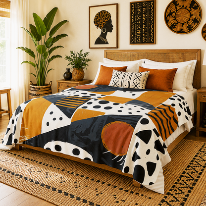 Abstract Geometric Tribal Sherpa Blanket