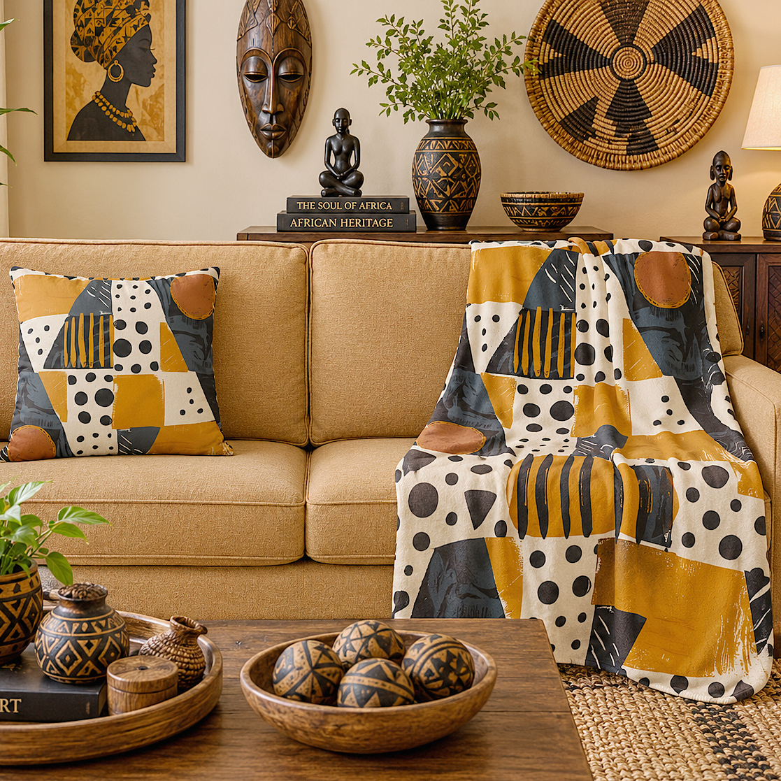 Abstract Geometric Tribal Sherpa Blanket