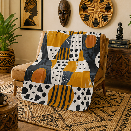 Abstract Geometric Tribal Sherpa Blanket