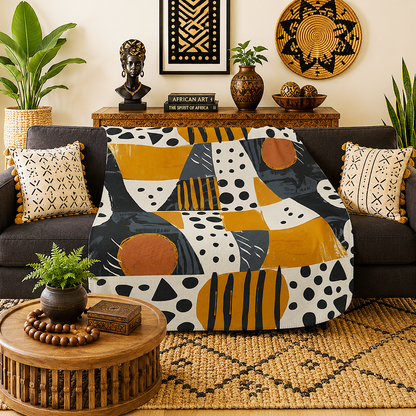 Abstract Geometric Tribal Sherpa Blanket