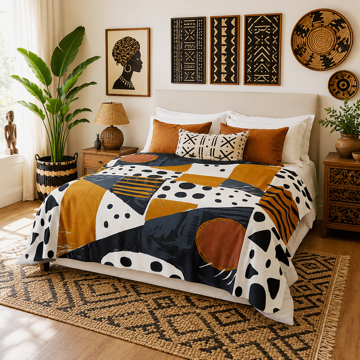 Abstract Geometric Tribal Sherpa Blanket