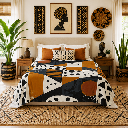 Abstract Geometric Tribal Sherpa Blanket