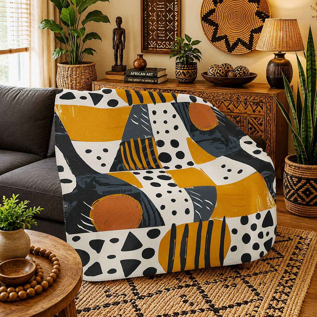Abstract Geometric Tribal Sherpa Blanket