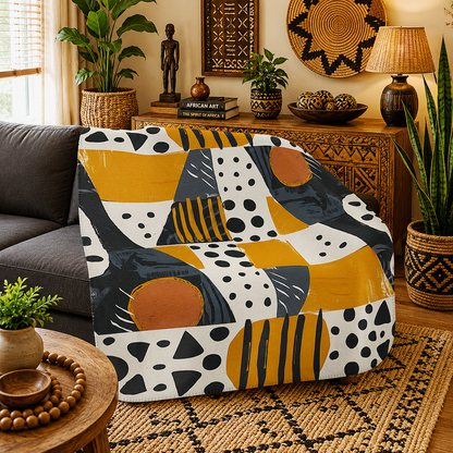 Abstract Geometric Tribal Sherpa Blanket