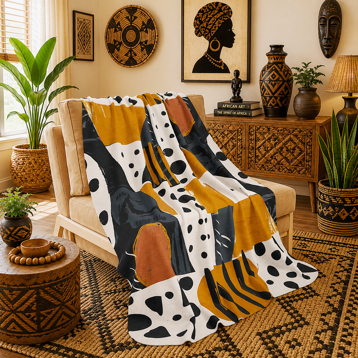 Abstract Geometric Tribal Sherpa Blanket
