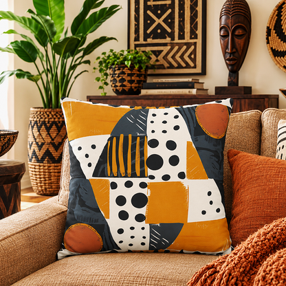 Abstract Geometric Tribal Pillow Cover