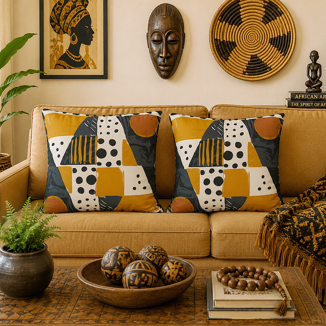 Abstract Geometric Tribal Pillow Cover