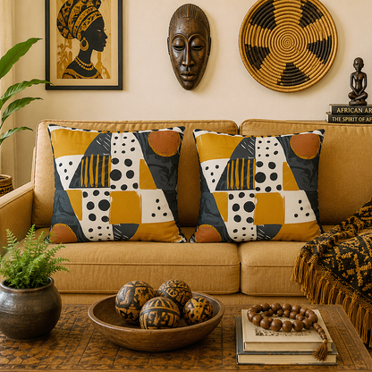 Abstract Geometric Tribal Pillow Cover