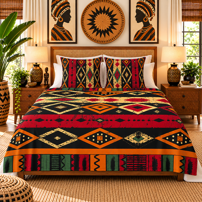 Tribal Geometric Sherpa Fleece Blanket