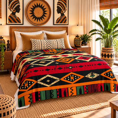 Tribal Geometric Sherpa Fleece Blanket