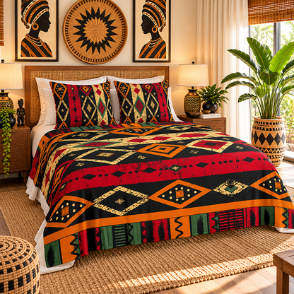 Tribal Geometric Sherpa Fleece Blanket