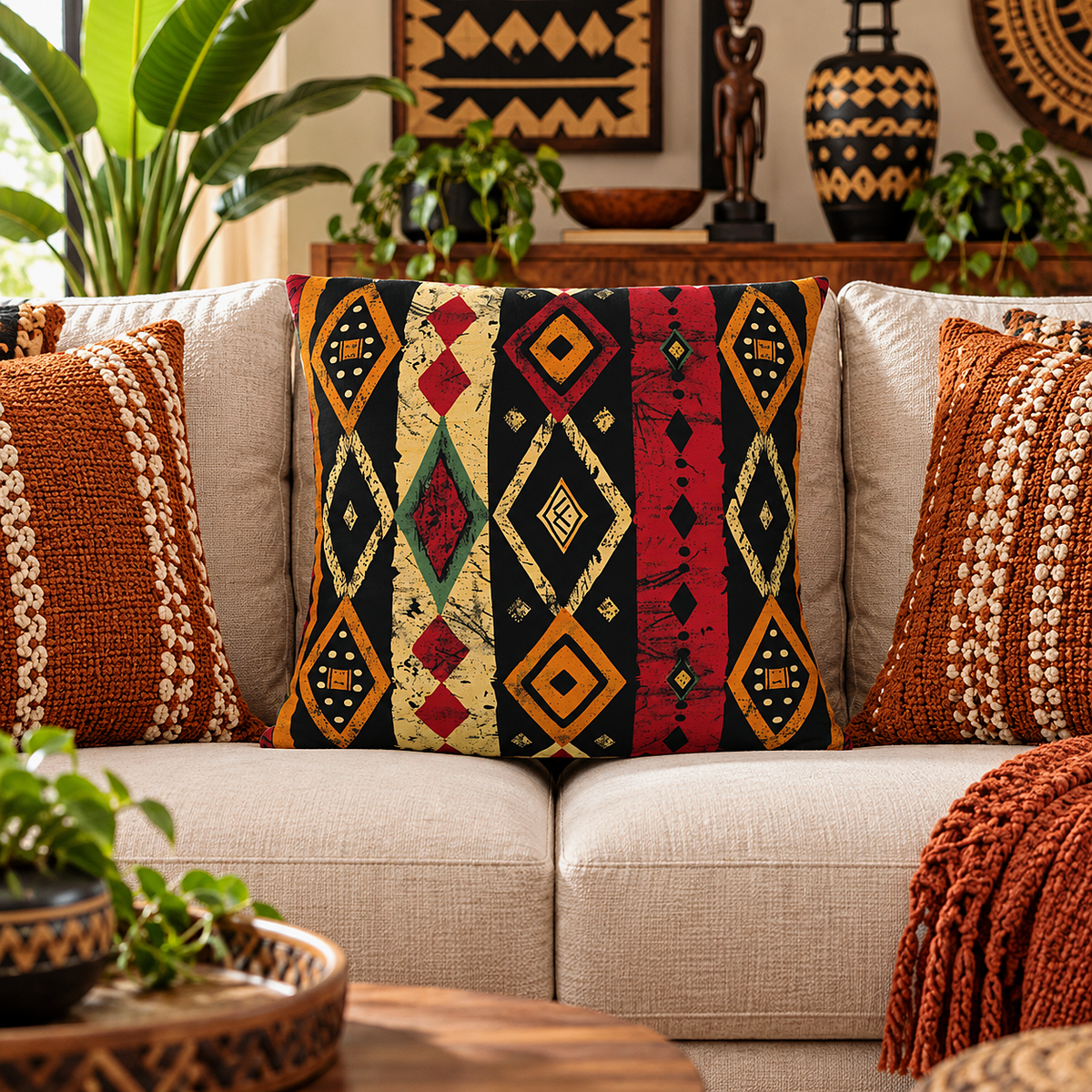 Tribal Geometric Pillow Cover