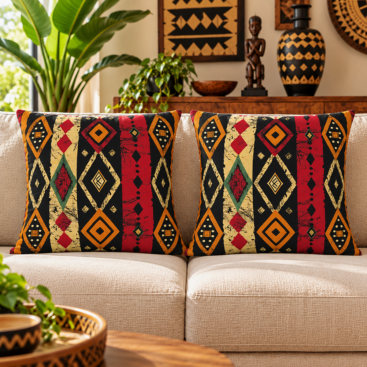 Tribal Geometric Pillow Cover