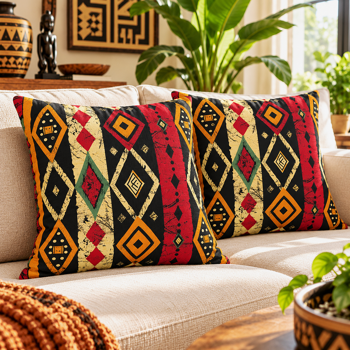 Tribal Geometric Pillow Cover