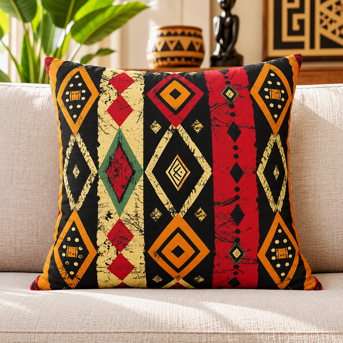 Tribal Geometric Pillow Cover
