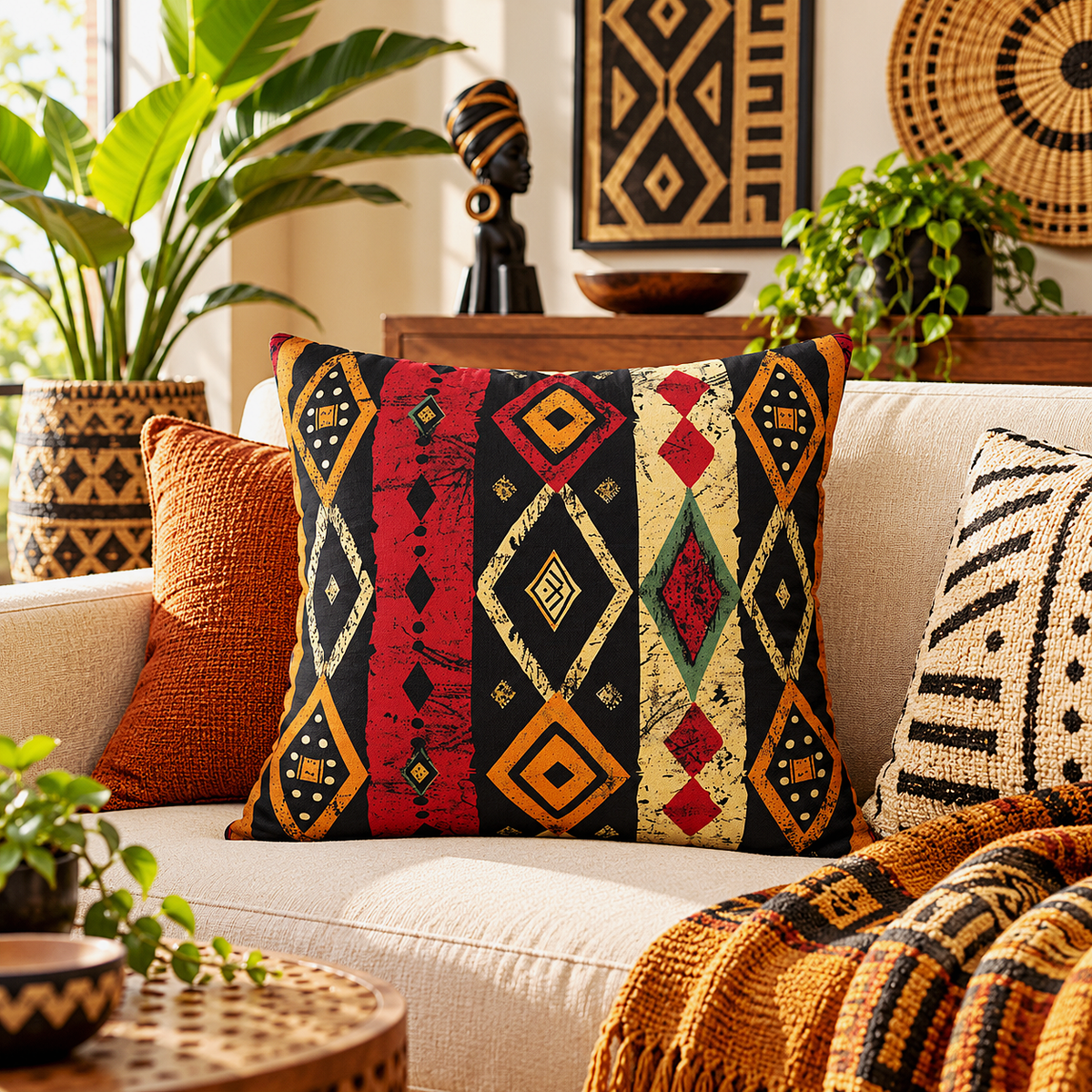 Tribal Geometric Pillow Cover