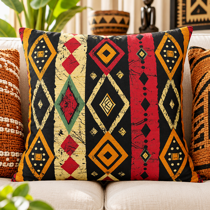 Tribal Geometric Pillow Cover