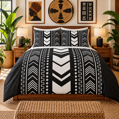 Tribal Mudcloth Cotton Duvet Cover Set
