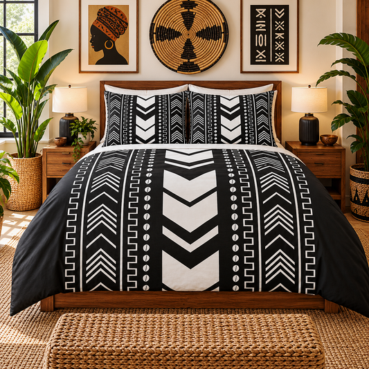 Tribal Mudcloth Cotton Duvet Cover Set