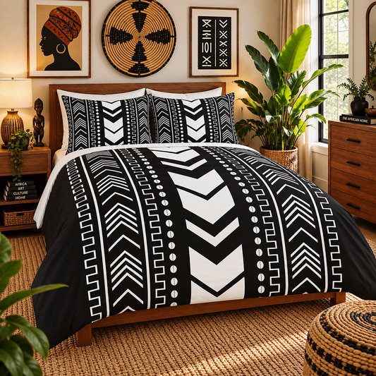 Tribal Mudcloth Cotton Duvet Cover Set