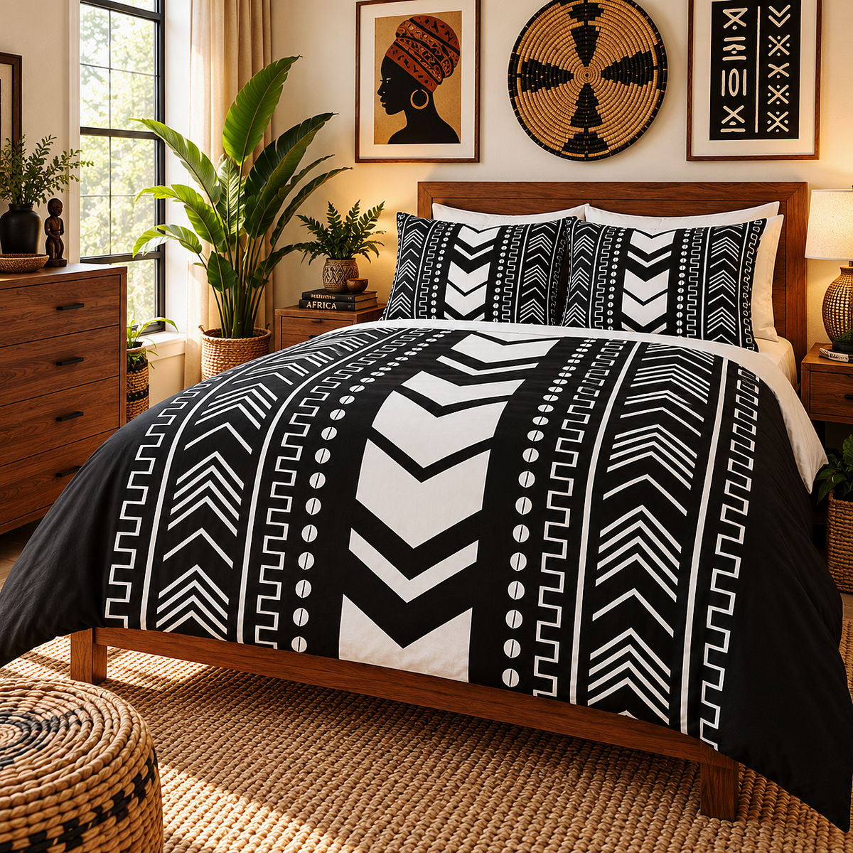 Tribal Mudcloth Cotton Duvet Cover Set