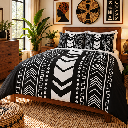 Tribal Mudcloth Cotton Duvet Cover Set