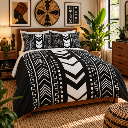 Tribal Mudcloth Cotton Duvet Cover Set