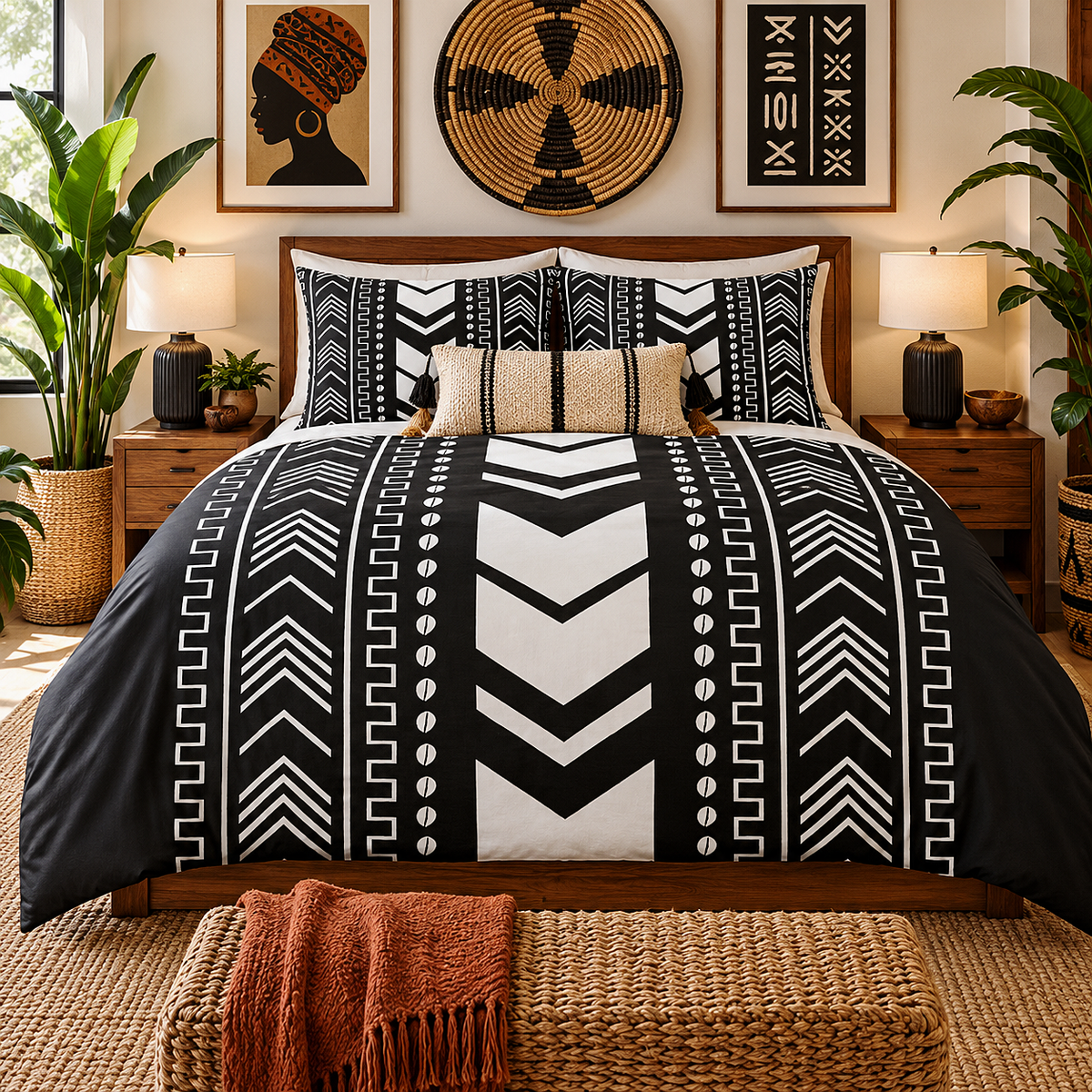 Tribal Mudcloth Cotton Duvet Cover Set
