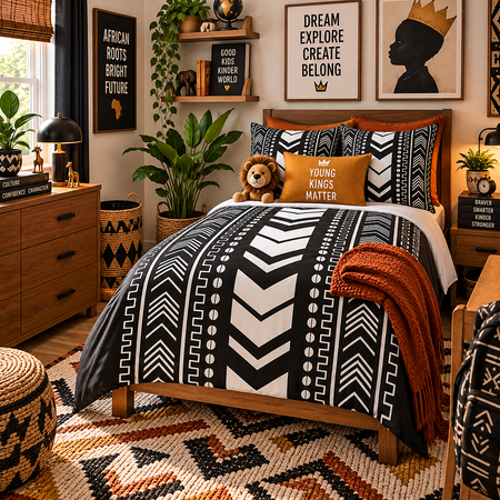 Tribal Mudcloth Cotton Duvet Cover Set
