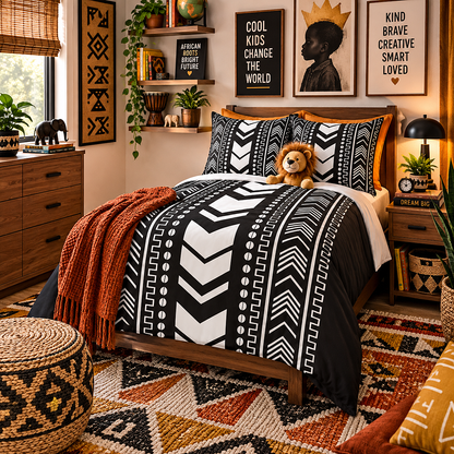 Tribal Mudcloth Cotton Duvet Cover Set