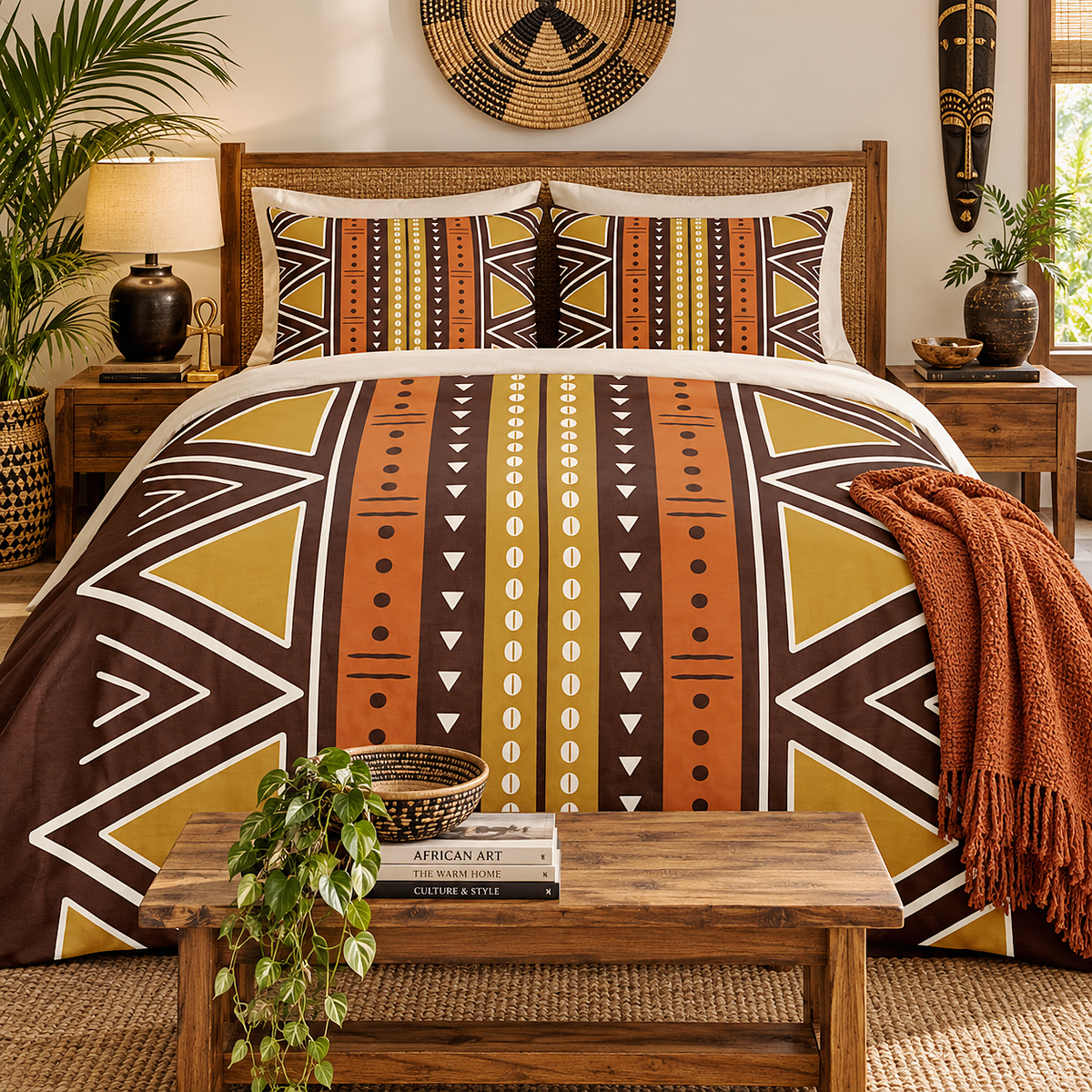 African Mudcloth Duvet Cover Set