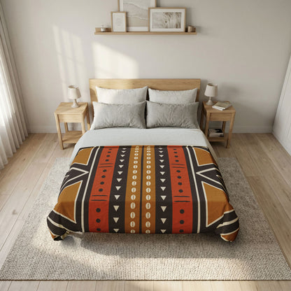 African Mudcloth Duvet Cover Set