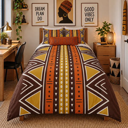 African Mudcloth Duvet Cover Set